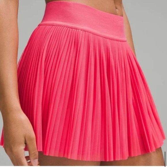 Lululemon Mesh Pleats Mid Rise Mini Tennis Skort Lip Gloss Pink - Picture 12 of 16